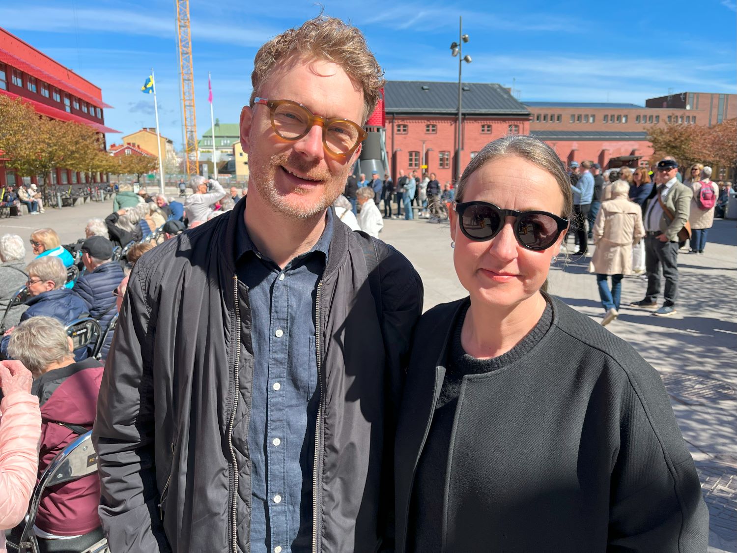 Johan och Ulrika Tjernström, åhörare till vårfirandet på campus.